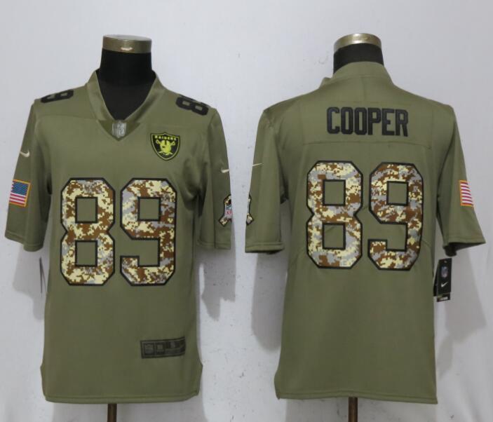 New Nike Oakland Raiders #89 Cooper Olive Camo Carson Salute to Service Limited Jersey