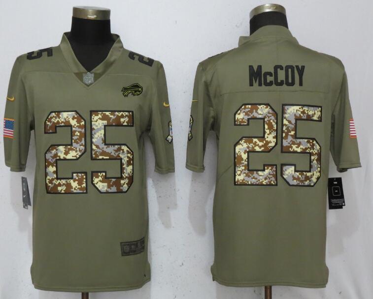 New Nike Buffalo Bills 25 McCoy Olive Camo Carson Salute to Service Limited Jersey