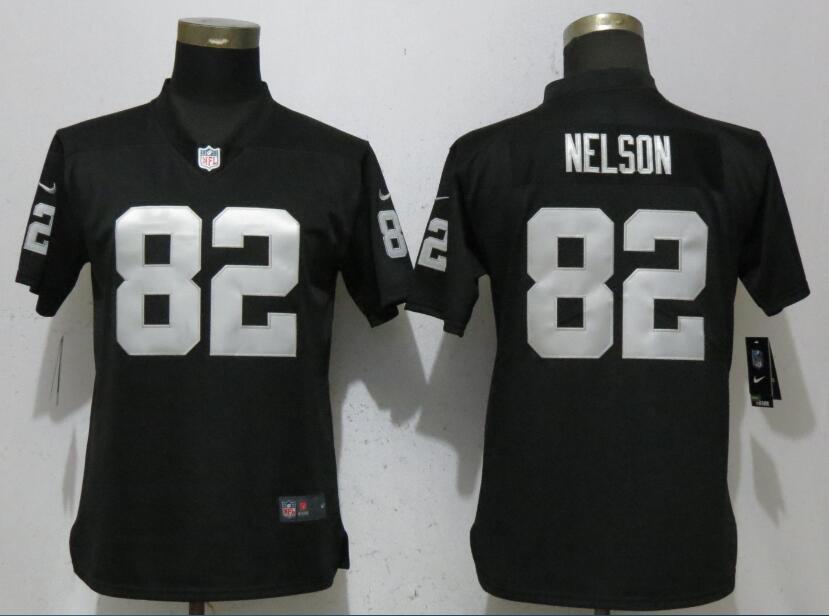 Womens Nike Oakland Raiders #82 Nelson Black Vapor Untouchable Jersey