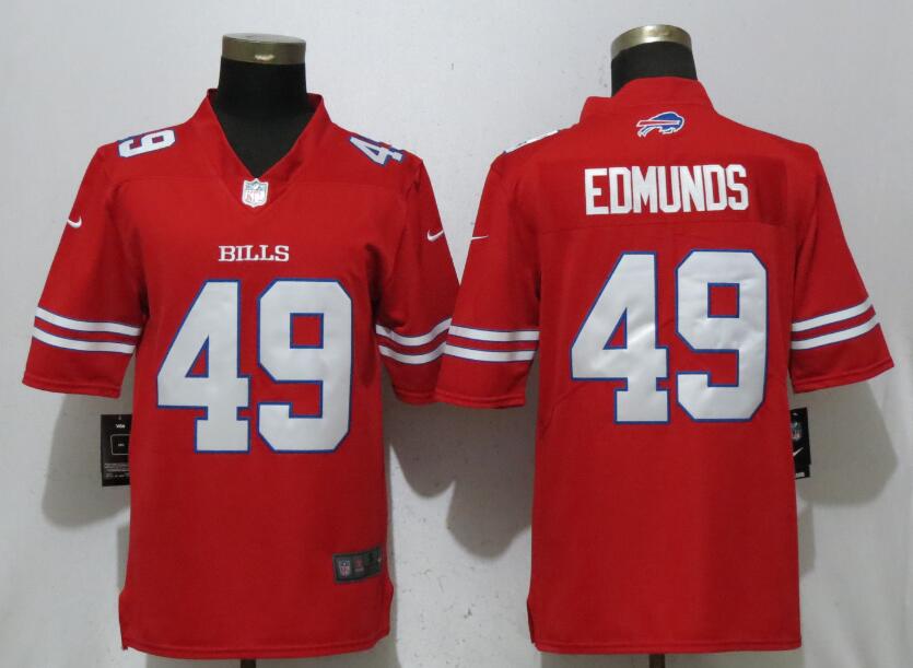 New Nike Buffalo Bills #49 Edmunds Red Color Rush Limited Jersey