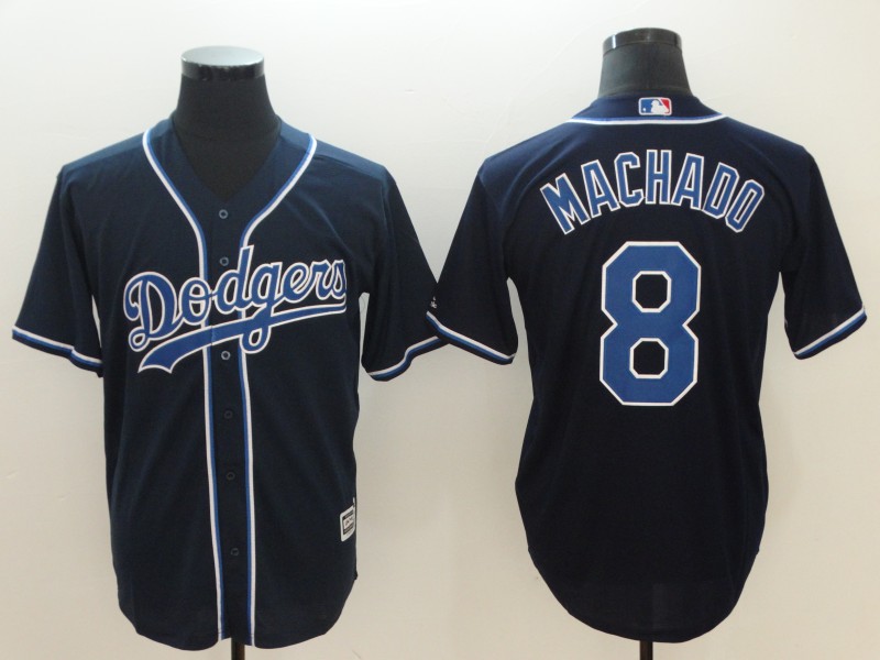 MLB Los Angeles Dodgers #8 Machado Throwback Black Jersey