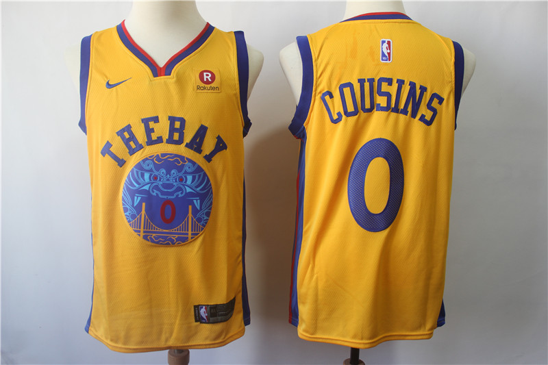 NBA Golden State Warriors #0 Cousins The Bay Yellow Jersey