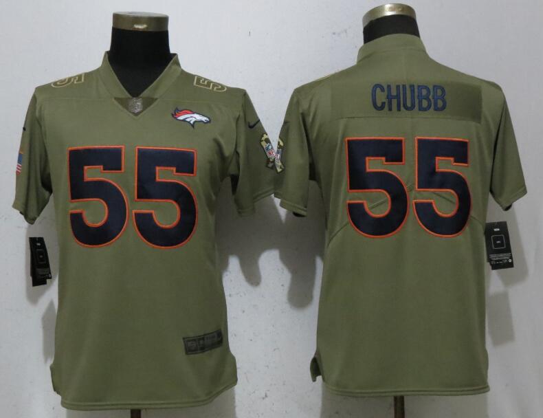 Womens Nike Denver Broncos 55 Chubb Olive Salute To Service Jersey