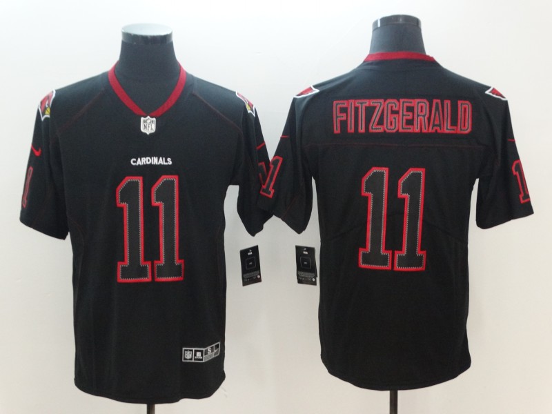 NFL Arizona Cardinals #11 Fitzgerald Legand Shadow Limited Black Jersey