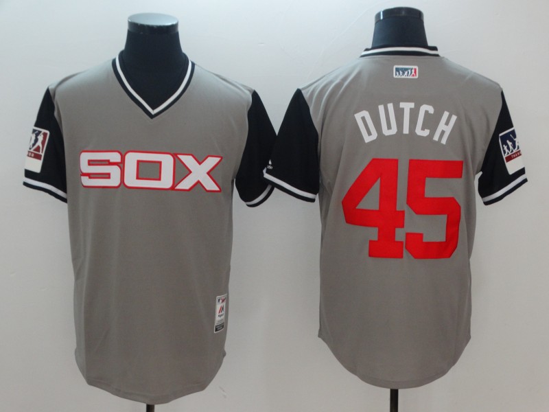 MLB Chicago White Sox #45 Dutch All Rise Pullover Grey Jersey