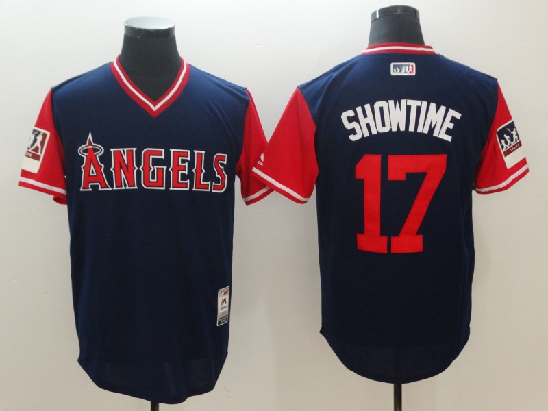 MLB Los Angeles Angels #17 Showtime All Rise Pullover Blue Jersey