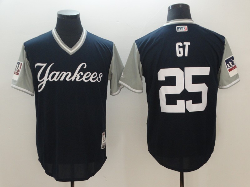 MLB New York Yankees #25 Gt All Rise Pullover Blue Jersey