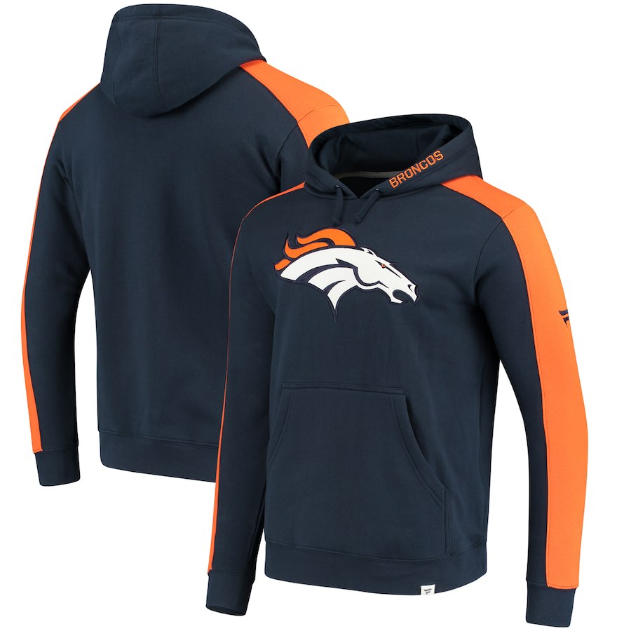Denver Broncos NFL Pro Line by Fanatics Branded Iconic Pullover Hoodie  NavyOrange