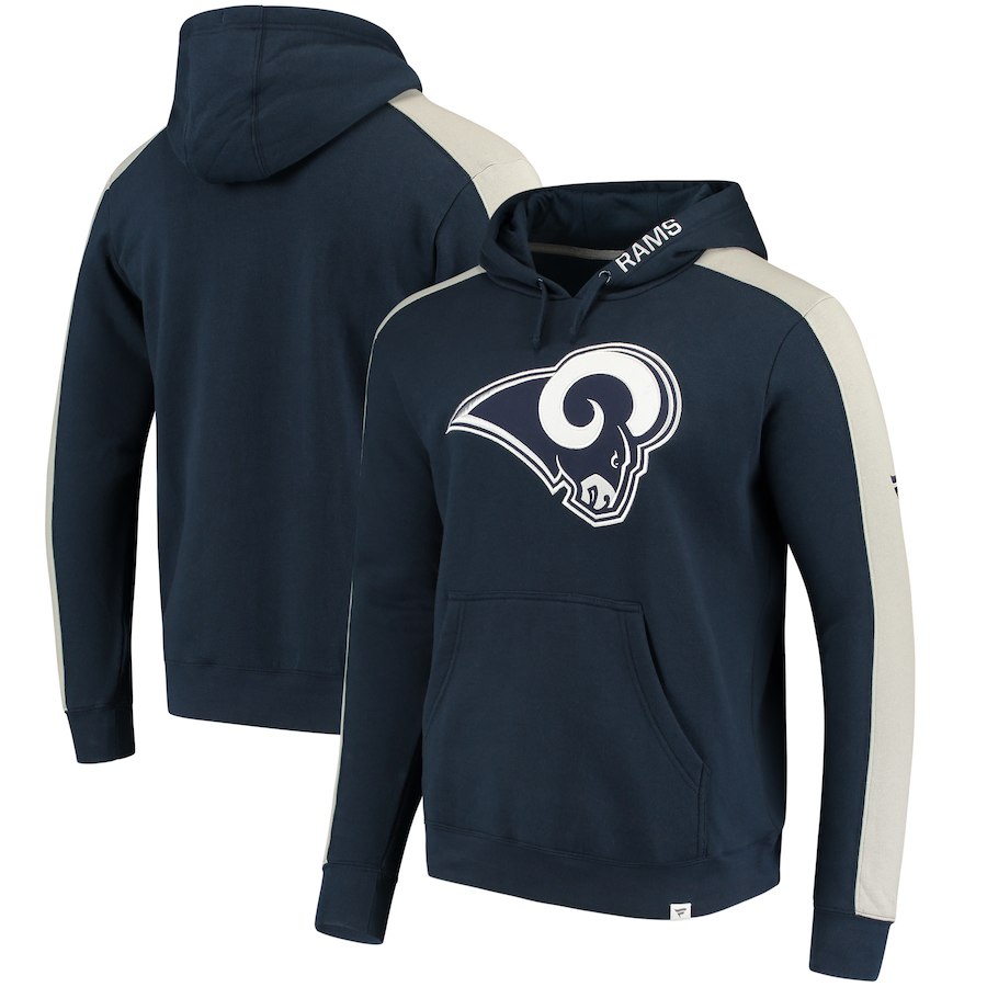 Los Angeles Rams NFL Pro Line by Fanatics Branded Iconic Pullover Hoodie  NavyHeathered Gray