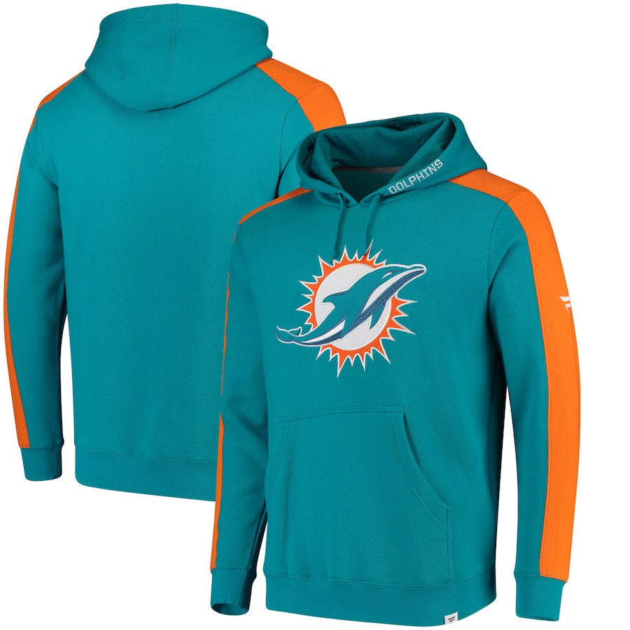 Miami Dolphins NFL Pro Line by Fanatics Branded Iconic Pullover Hoodie  AquaOrange