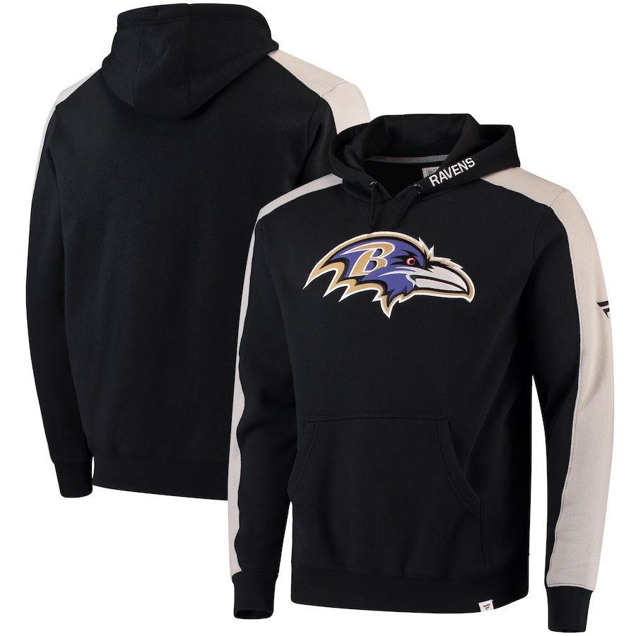 Baltimore Ravens NFL Pro Line by Fanatics Branded Iconic Pullover Hoodie  BlackHeathered Gray