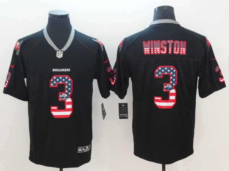 NFL Tampa Bay Buccaneers #3 Winston Black USA Flag Limited Jersey