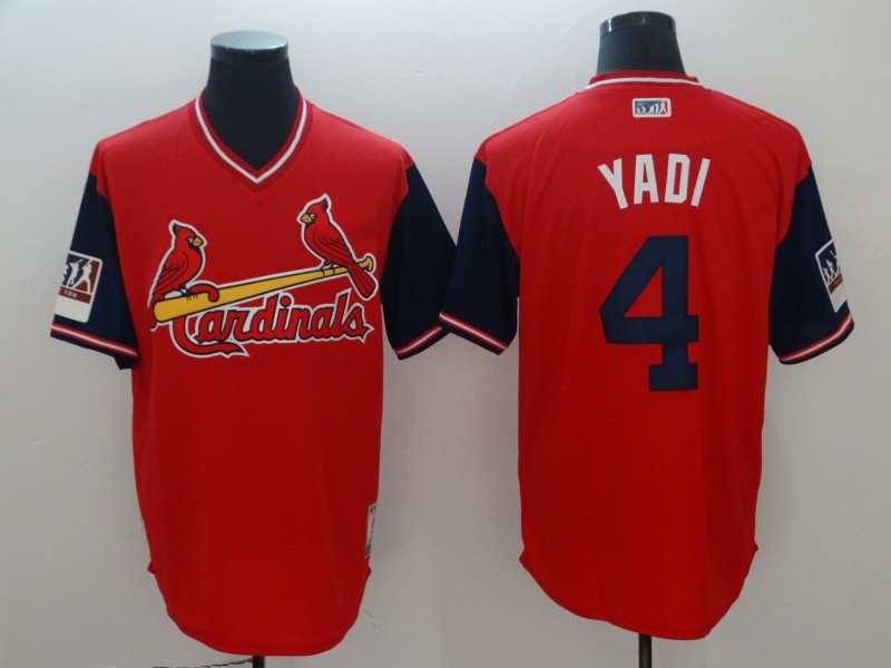 MLB St. Louis Cardinals #4 Yadi Red Pullover All Rise Jersey