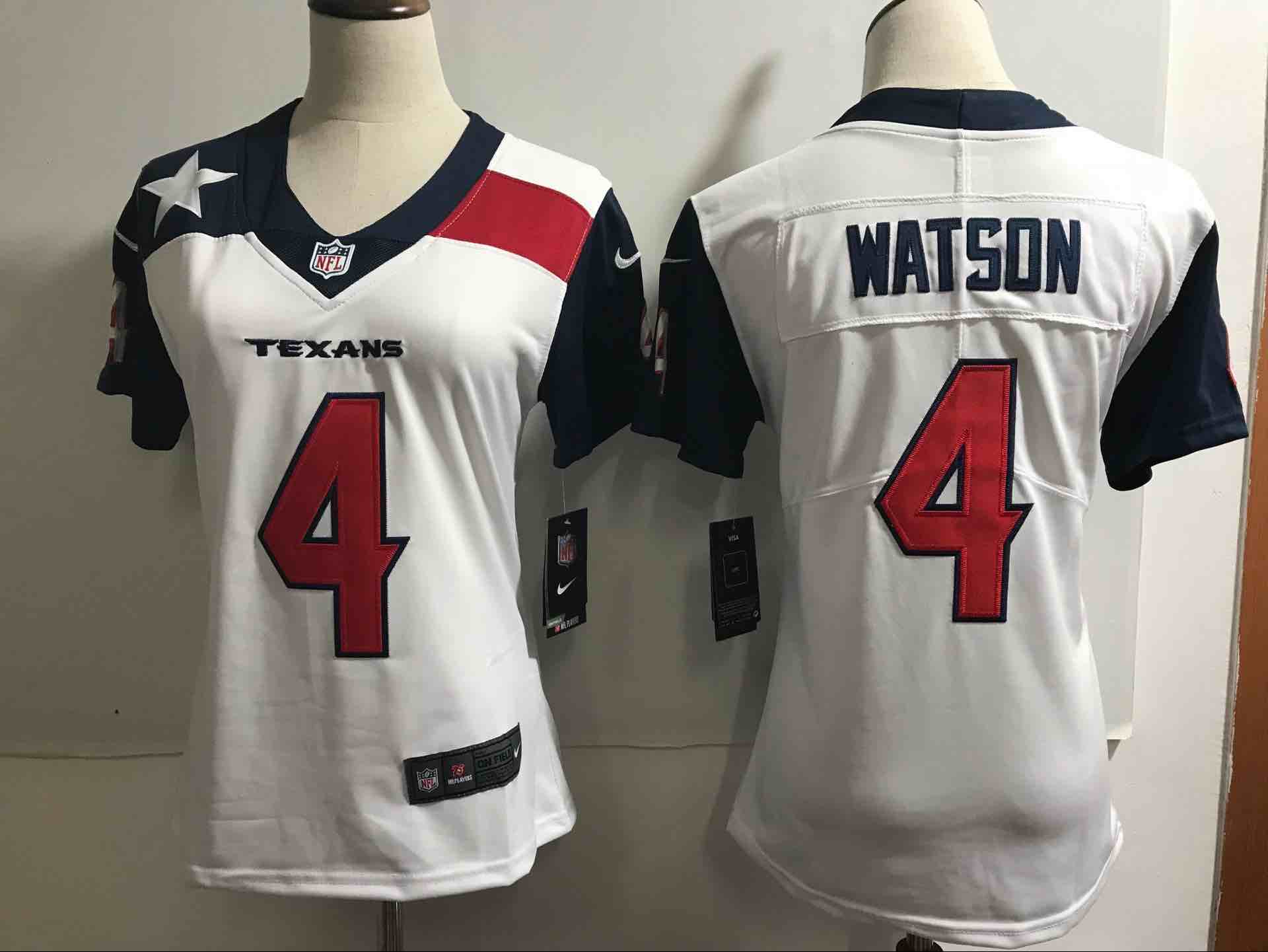 Womens NFL Houston Texans #4 Watson White New Jersey