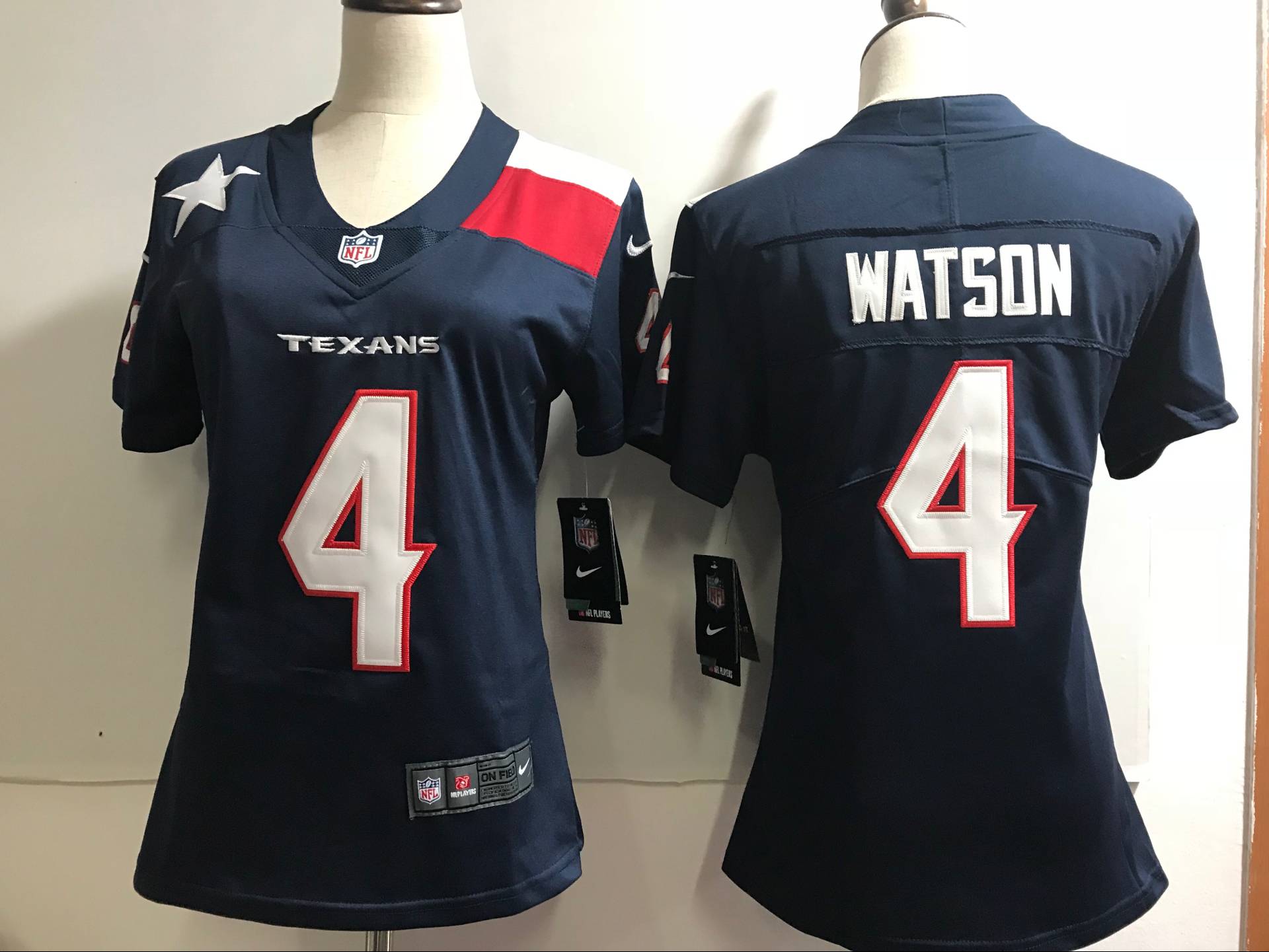 Womens NFL Houston Texans #4 Watson Blue New Jersey