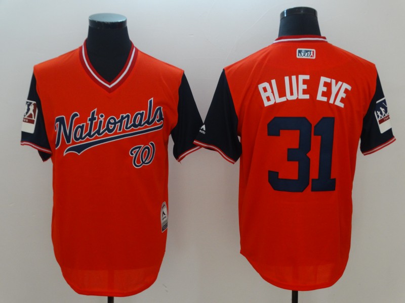 MLB Washington Nationals #31 Blue Eye Pullover All Rise Jersey
