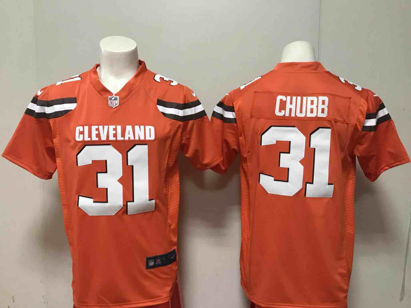NFL Cleveland Browns #31 Chubb Vapor Limited Orange Jersey