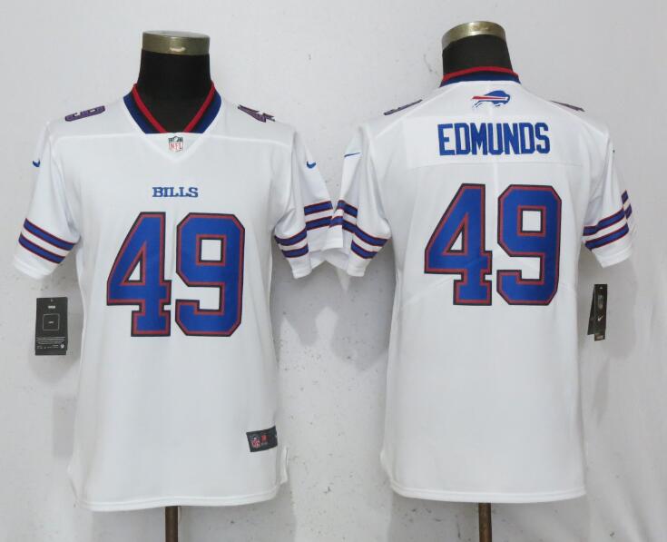 Womens New Nike Buffalo Bills 49 Edmunds White Vapor Limited Jersey