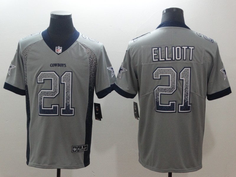 NFL Dallas Cowboys #21 Elliott Grey Drift Fashion Vapor Limited Jersey