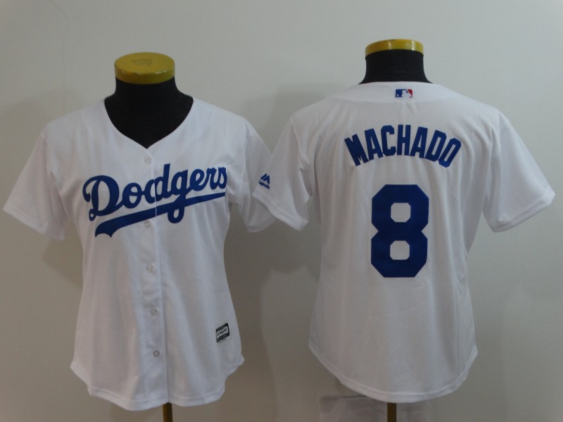 Womens MLB Los Angeles Dodgers #8 Machado White Jersey