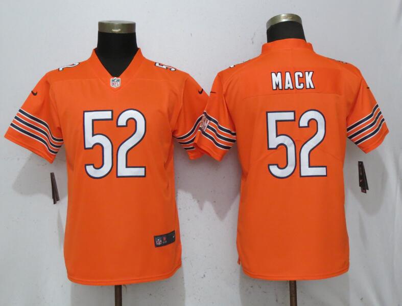 Womens New Nike Chicago Bears #52 Mack Orange Vapor Jersey