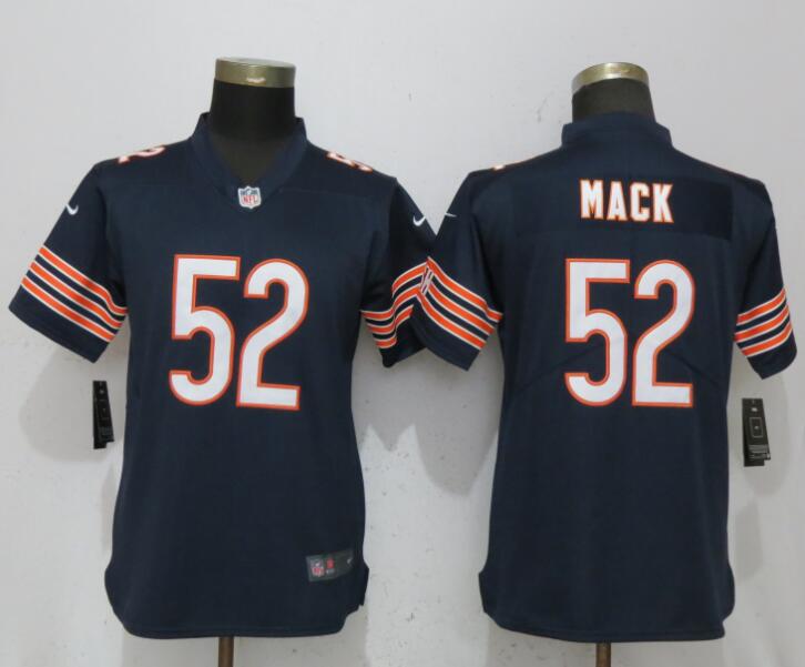 Womens New Nike Chicago Bears #52 Mack Blue Vapor Jersey