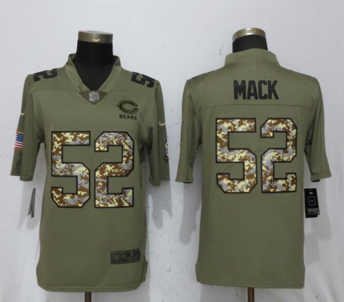 Nike Chicago Bears #52 Mack Olive Camo Carson Salute to Service Limited Jersey