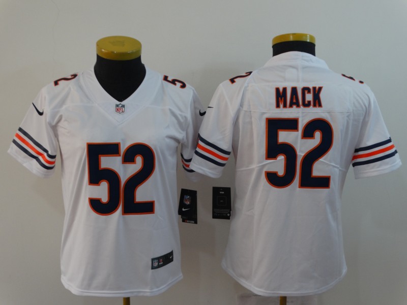 Womens New Nike Chicago Bears #52 Mack White Vapor Jersey
