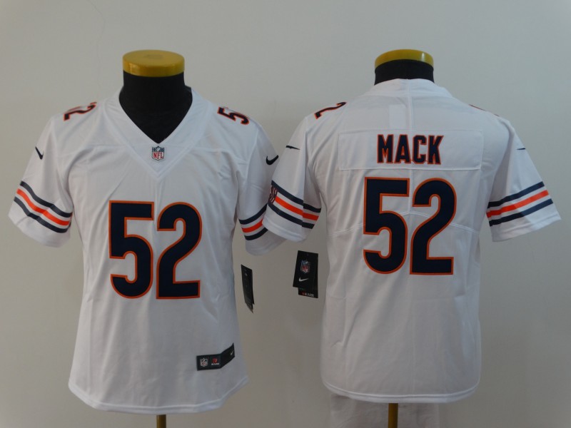Kids NFL Chicago Bears #52 Mack White Vapor Jersey