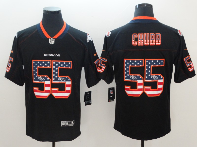 NFL Denver Broncos #55 Chubb Black USA Flag Limited Jersey