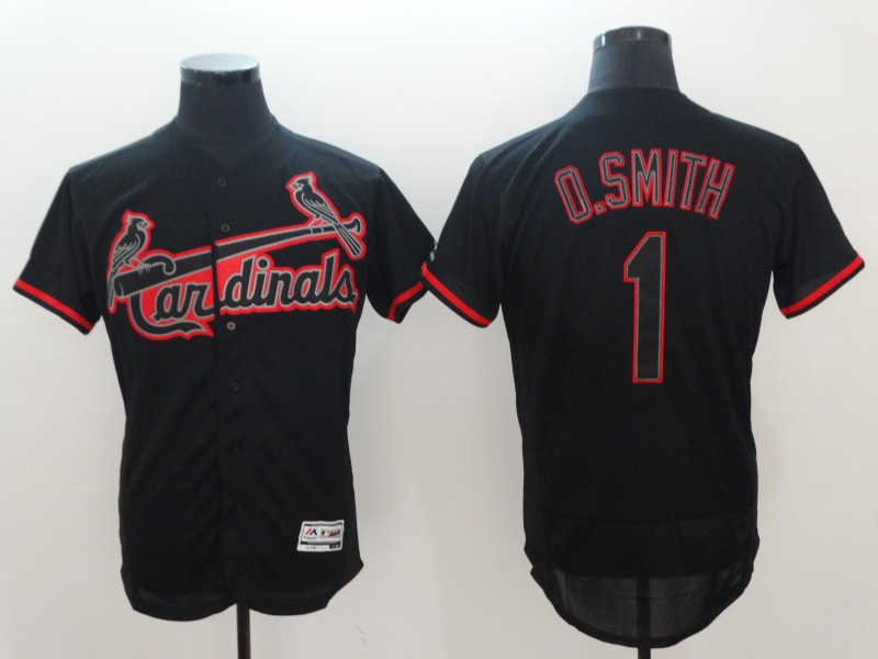 MLB St. Louis Cardinals #1 O.Smith Black Shadow Jersey