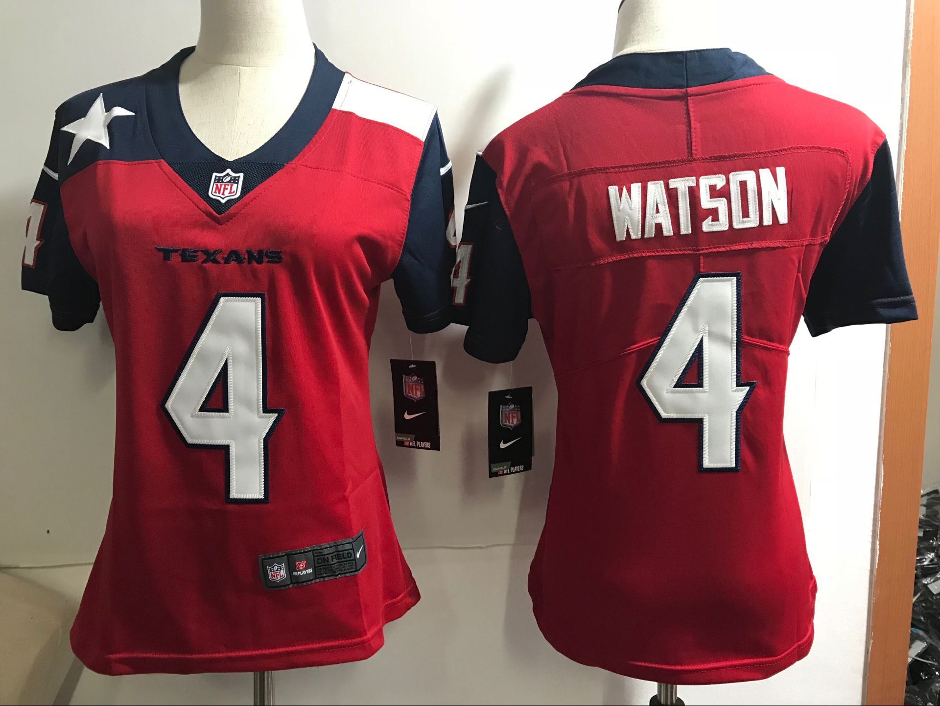 Womens NFL Houston Texans #4 Watson Red New Jersey