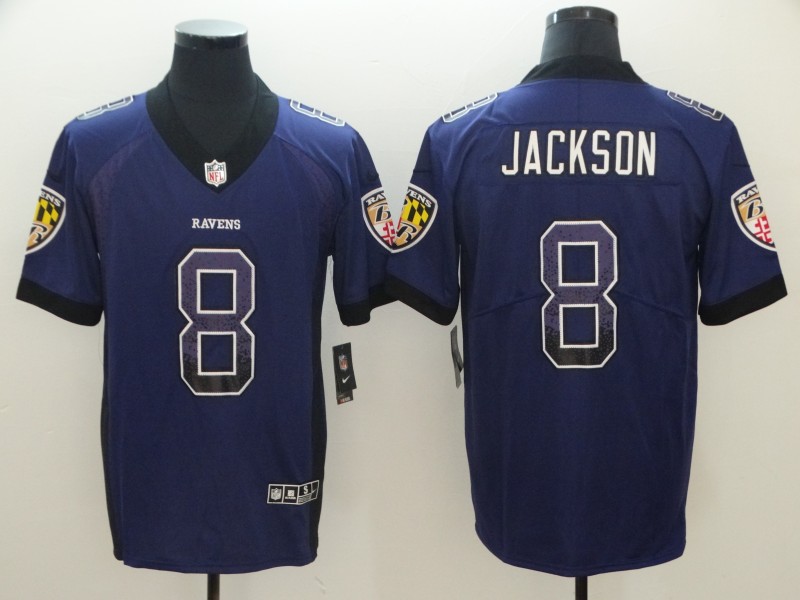 NFL Baltimore Ravens #8 Jackson Drift Fashion Limited Jersey