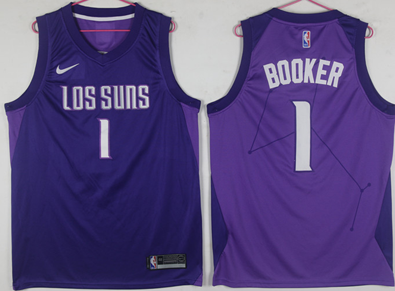 Nike NBA Los Suns #1 Booker Purple Jersey