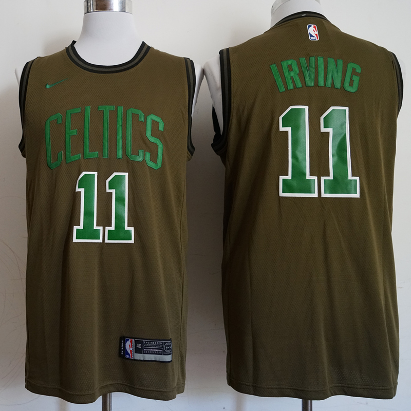 NBA Boston Celtics #11 Irving Olive Green Jersey