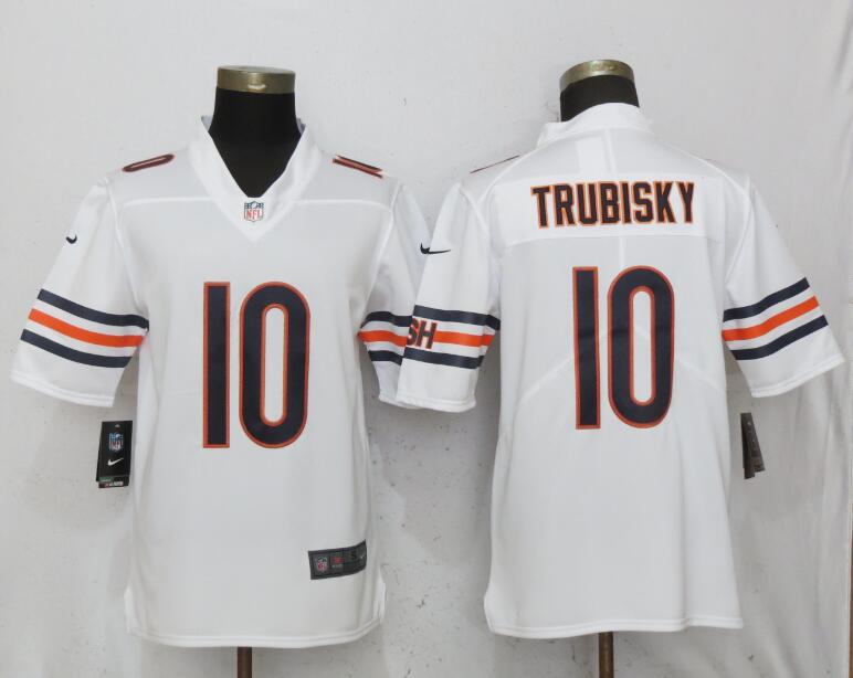 NFL Chicago Bears 10 Trubisky White Vapor Untouchable Limited Jersey