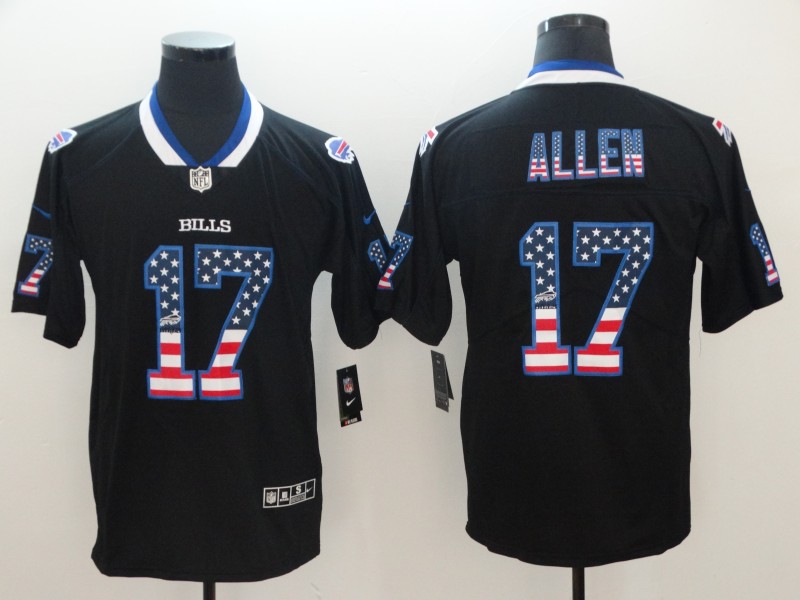 NFL Buffalo Bills 17 Allen USA Flag Black Limited Jersey