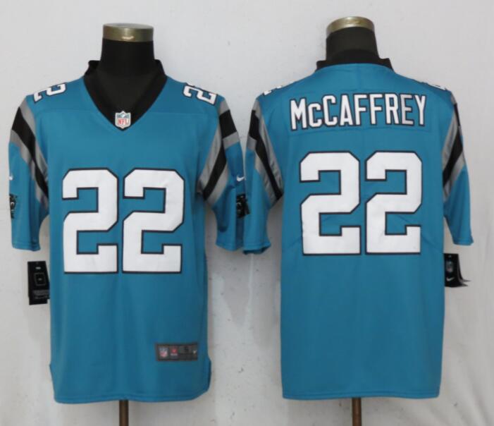 Nike Carolina Panthers 22 McCaffrey Blue Vapor Limited Jersey