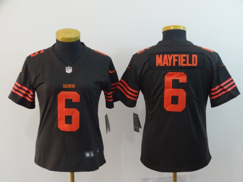 Womens NFL Cleveland Browns #6 Mayfield Vapor Limited Brown Jersey