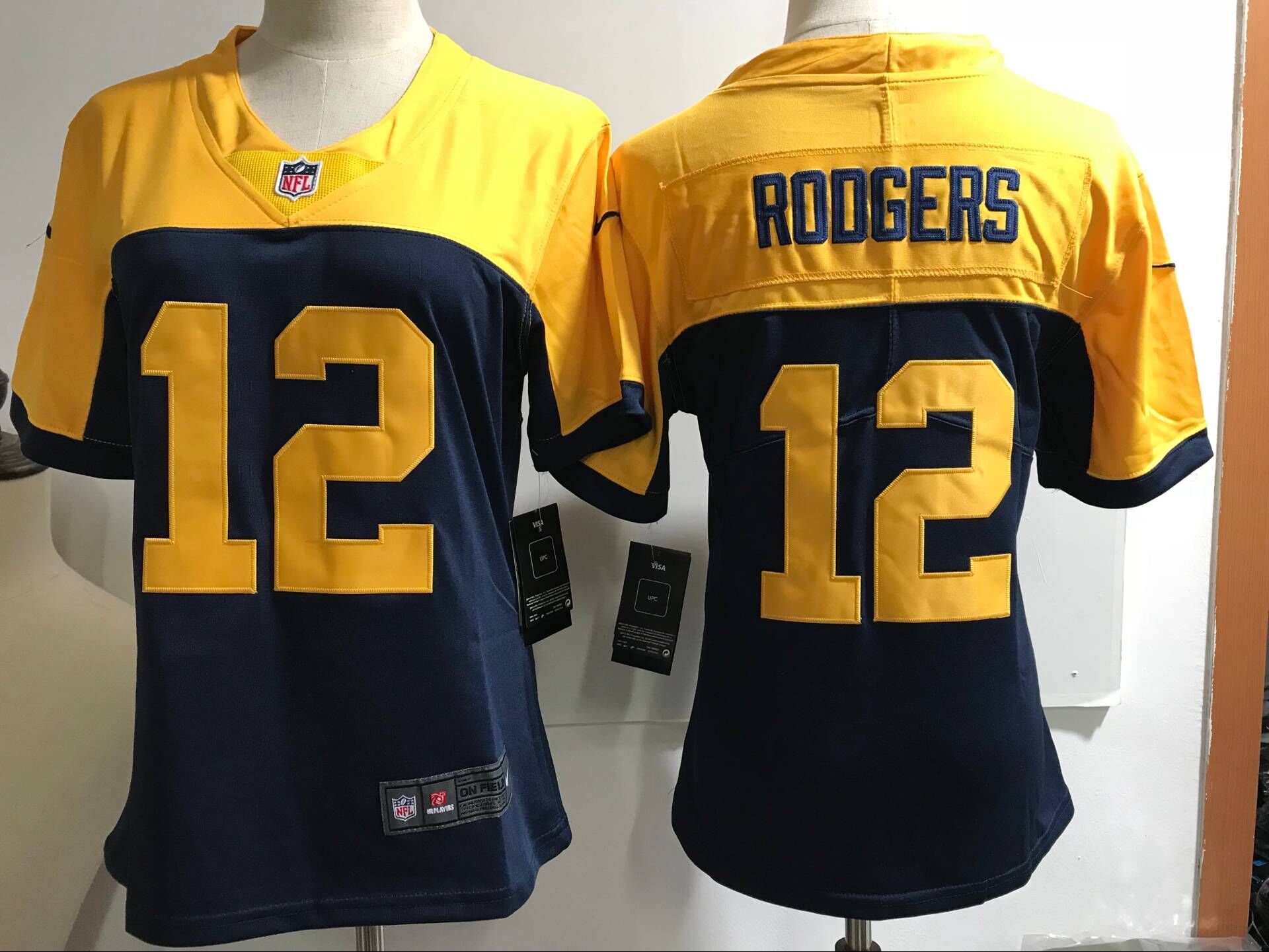 Womens NFL Green Bay Packers #12 Rodgers Blue Jersey