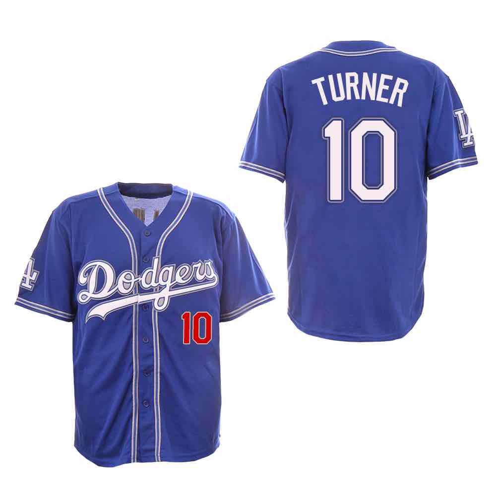 MLB Los Angeles Dodgers #10 Turner Blue Jersey