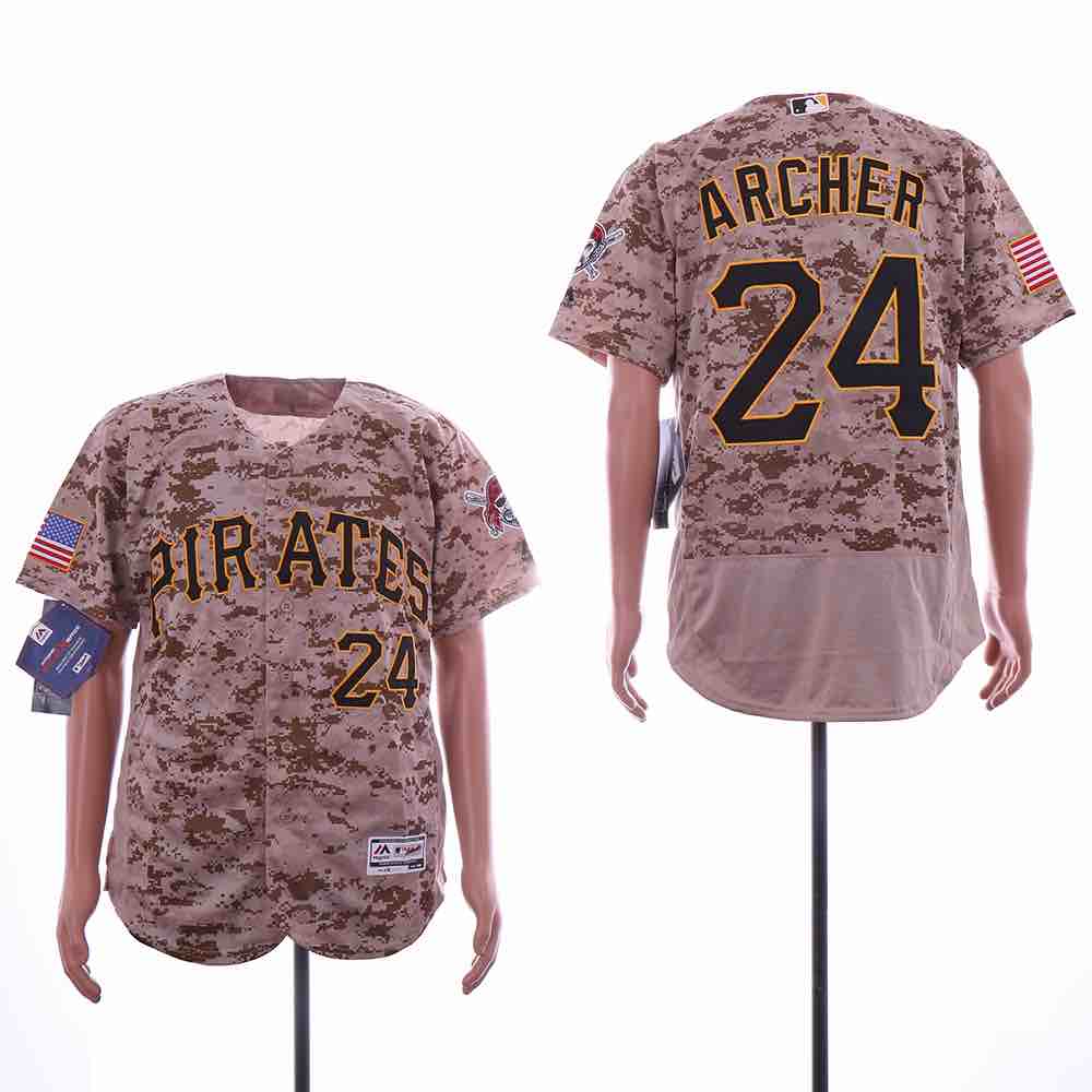 MLB Pittsburgh Pirates #24 Archer Camo Elite Jersey