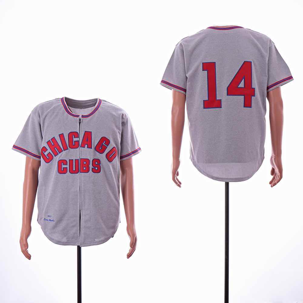 MLB Chicago Cubs #14 Grey Throwback Jersey