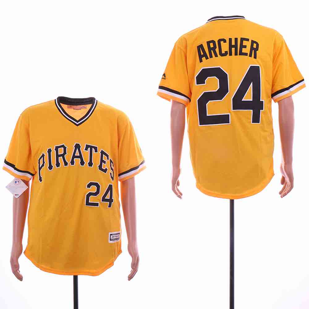 MLB Pittsburgh Pirates #24 Archer Yellow Pullover Jersey