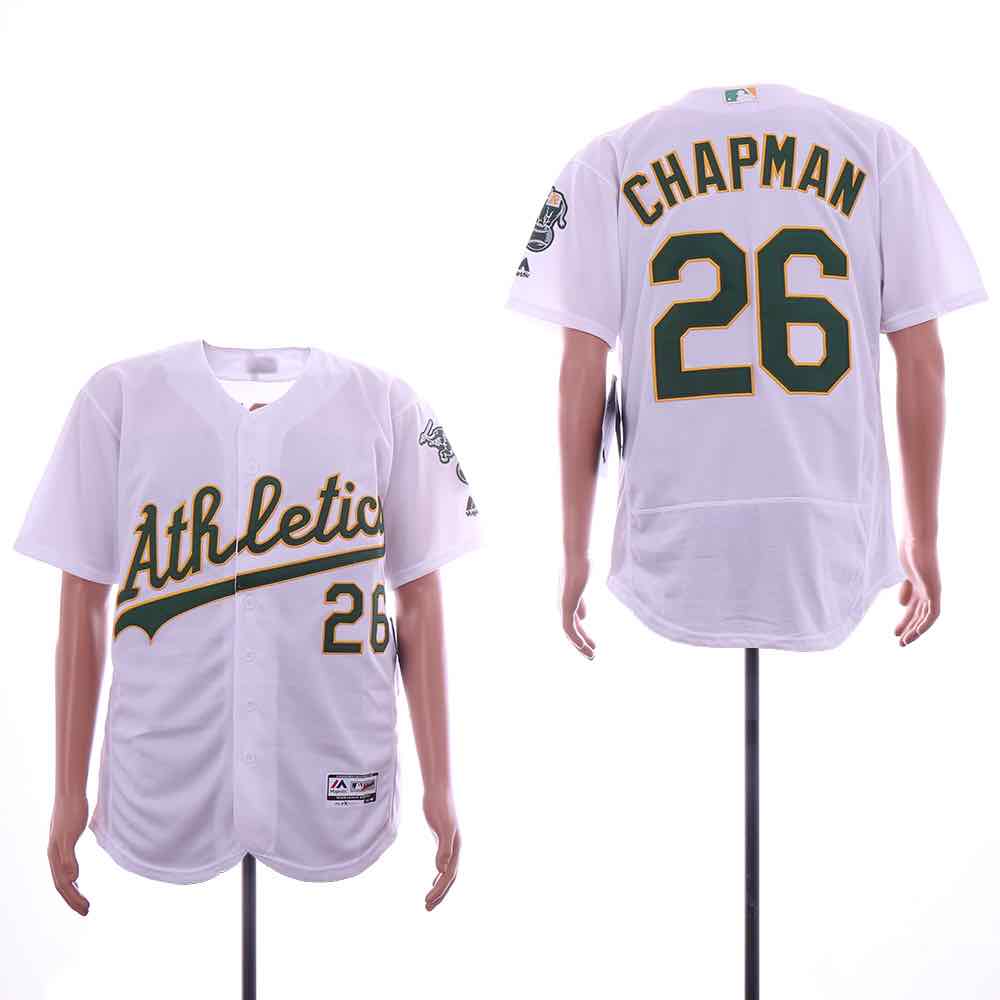 MLB Oakland Athletics #26 Chapman White Elite Jersey