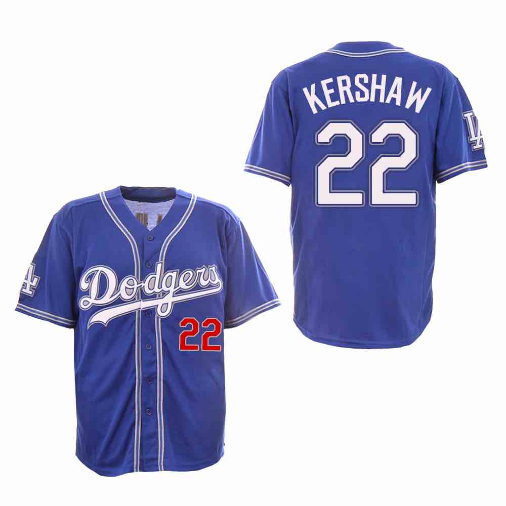 MLB Los Angeles Dodgers #22 Kershaw Blue Jersey