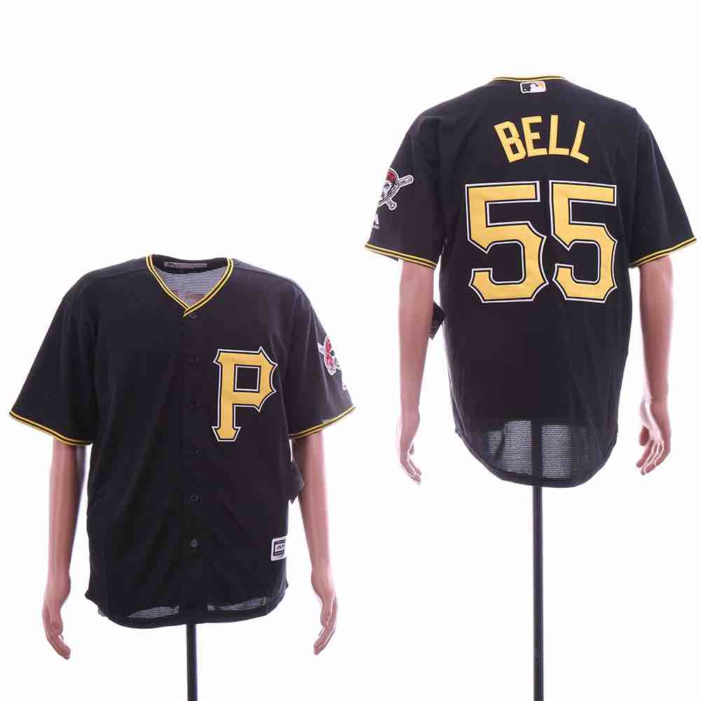 MLB Pittsburgh Pirates #55 Bell Black Jersey