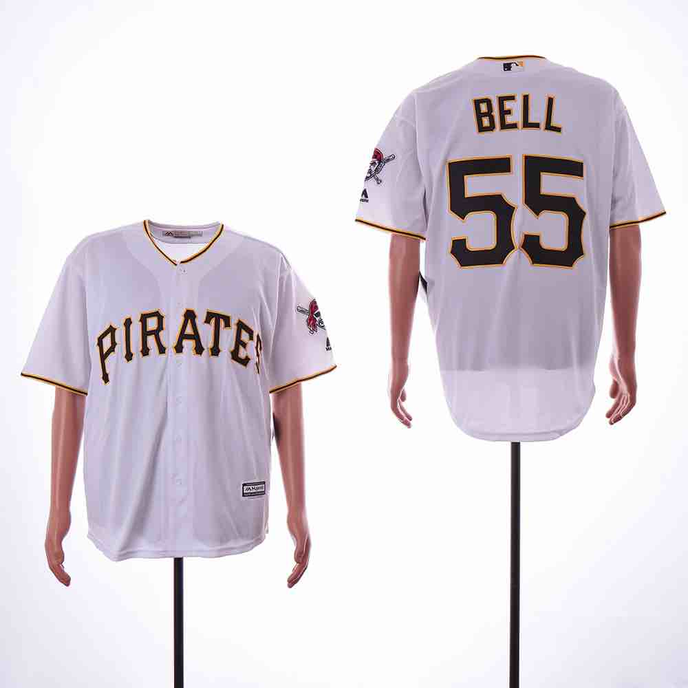 MLB Pittsburgh Pirates #55 Bell White Jersey