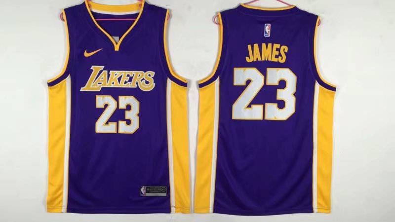 Kids NBA Los Angeles Lakers #23 James Purple Color Jersey