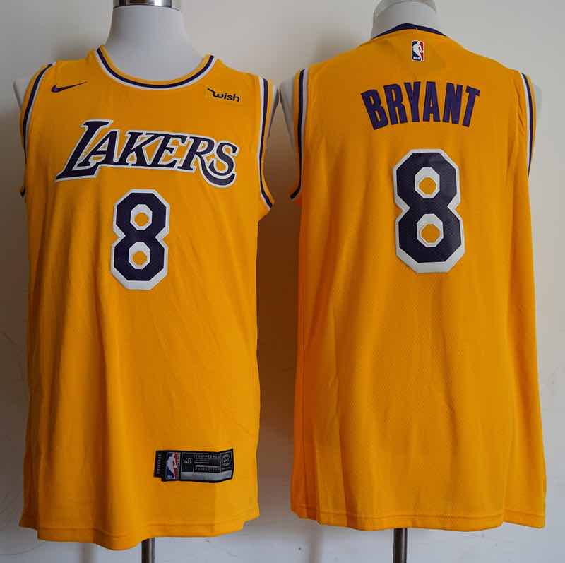 NBA Los Angeles Lakers #8 Bryant Yellow Jersey